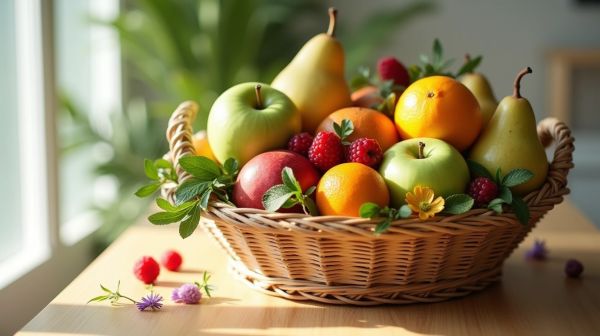 Mangez sain en entreprise avec un panier de fruits au bureau